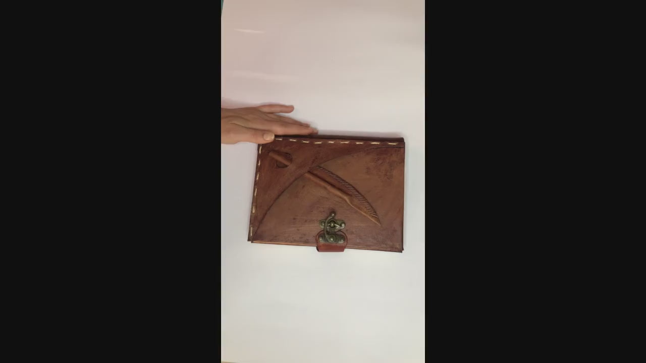 El Yapımı Deri Defter – Kalemli Hatıra Defteri, Ajanda ve Günlük Kullanıma Uygun Özel Tasarım Hediye