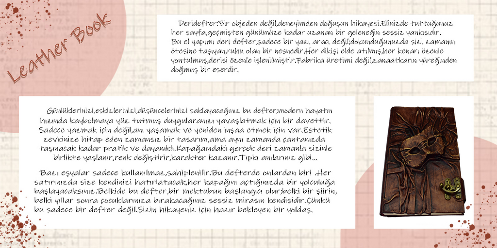El Yapımı Gizem Figürlü Deri Defter - Özel Tasarım Hatıra Defteri & Mükemmel Hediye Fırsatı - Deri Defter Store